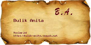 Bulik Anita névjegykártya