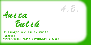 anita bulik business card